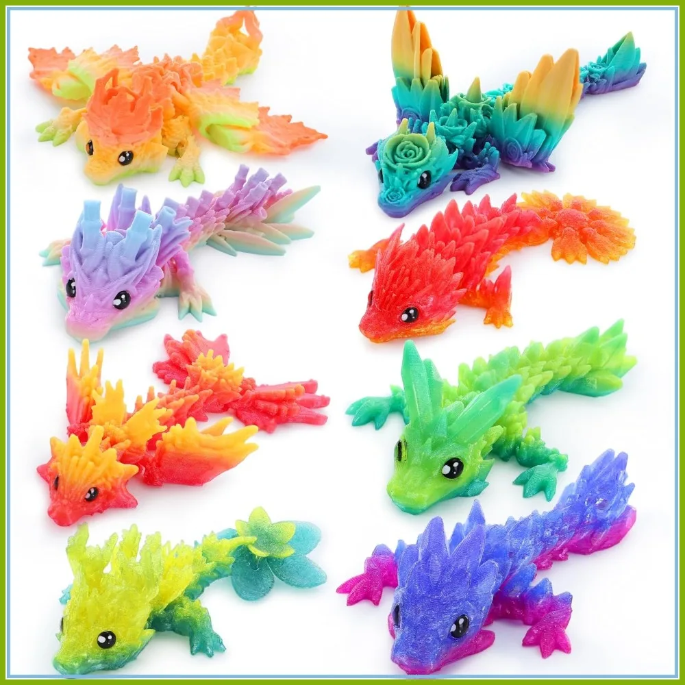 8 Pcs 3D Printed Articulated Dragon Fidget Toys, 4.4" Flexible Dragon for Desk Decor & Stress Relief
8 Pcs 3D Printed Articulated Dragon Fidget Toys, 4.4" Flexible Dragon for Desk Decor & Stress Relief