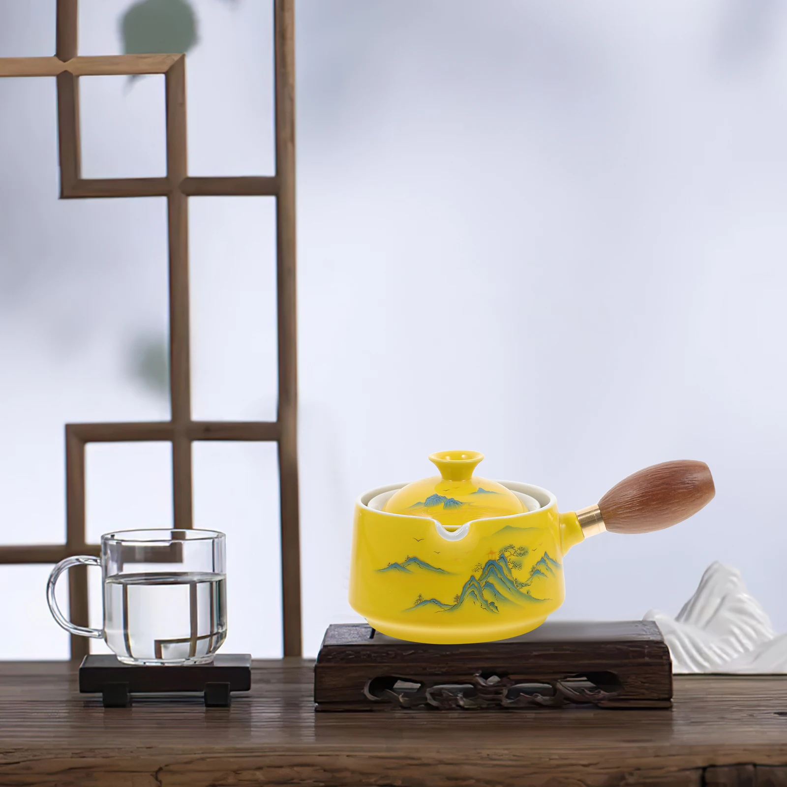 Ceramic Teapot 360 Degree Rotation Side H Pot Loose Tea Brewing Yellow Single Practical Kitchen Barware
Ceramic Teapot 360 Degree Rotation Side H Pot Loose Tea Brewing Yellow Single Practical Kitchen Barware