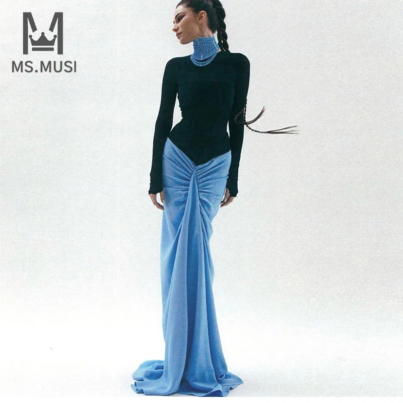 MSMUSI 2023 New Fashion Women Sexy Patchwork Two Piece Set Bodycon Party Lace Mesh Long Sleeve Top Draped Long Skirt Set Suit
MSMUSI 2023 New Fashion Women Sexy Patchwork Two Piece Set Bodycon Party Lace Mesh Long Sleeve Top Draped Long Skirt Set Suit