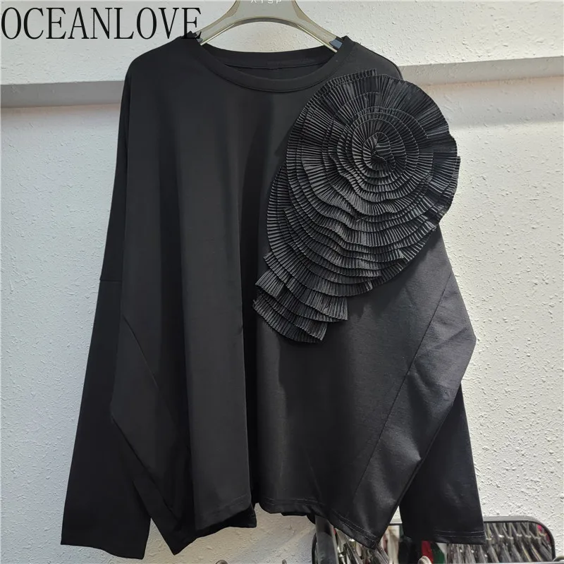 OCEANLOVE 3D цветы футболка для женщин Весна Осень однотонные винтажные Ropa De Mujer Ins Модные свободные элегантные O шеи футболки
OCEANLOVE 3D цветы футболка для женщин Весна Осень однотонные винтажные Ropa De Mujer Ins Модные свободные элегантные O шеи футболки
