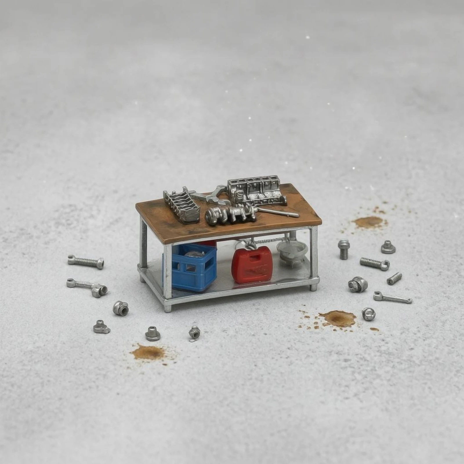 Miniature Repair Workbench Printed Markings 1:64 Scale Workbench Miniature Workshop Bench Decorative Scene Display Decoration
Miniature Repair Workbench Printed Markings 1:64 Scale Workbench Miniature Workshop Bench Decorative Scene Display Decoration
