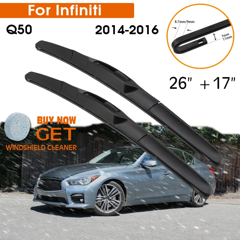 Автомобильный стеклоочиститель для Infiniti Q50 2014-2016 лобовое стекло резиновый силиконовый запасной передний стеклоочиститель 26 "+ 17" LHD RHD автомо...
Автомобильный стеклоочиститель для Infiniti Q50 2014-2016 лобовое стекло резиновый силиконовый запасной передний стеклоочиститель 26 "+ 17" LHD RHD автомо...
