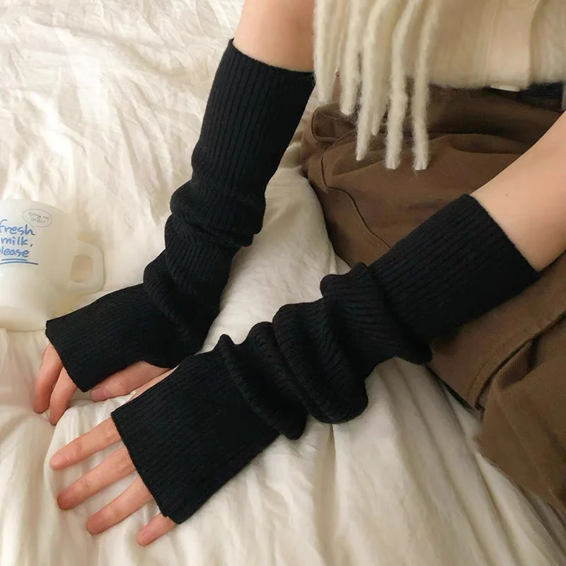 Winter Arm Warmers Wrist Sleeve Casual Warmer Elbow Fingerless Mittens Solid Color Arm Warmers Long Knitted Half Finger Gloves
Winter Arm Warmers Wrist Sleeve Casual Warmer Elbow Fingerless Mittens Solid Color Arm Warmers Long Knitted Half Finger Gloves