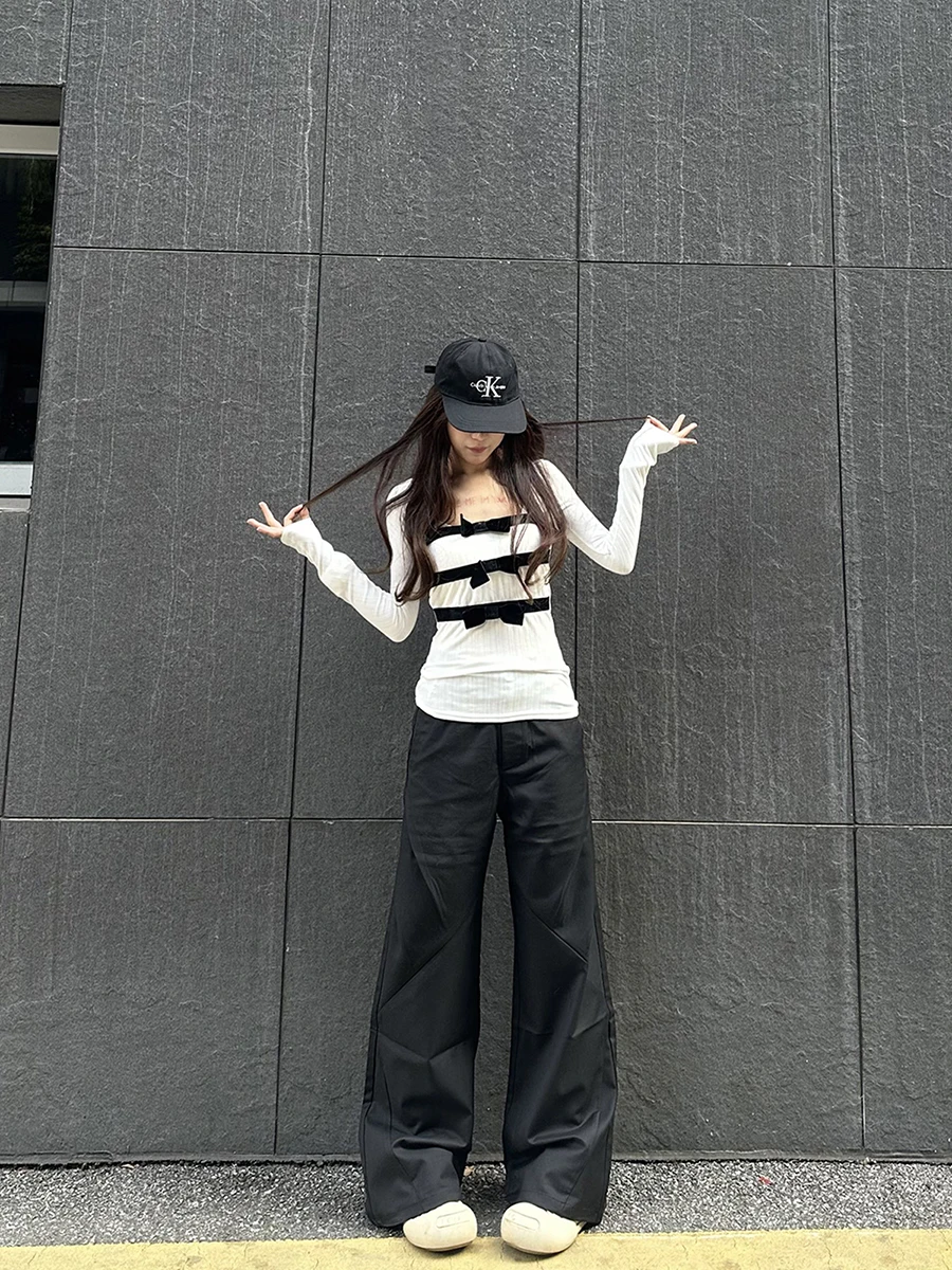 Широкие повседневные брюки Bla для женщин: модные, струящиеся, с высокой талией, в деловом стиле
Широкие повседневные брюки Bla для женщин: модные, струящиеся, с высокой талией, в деловом стиле