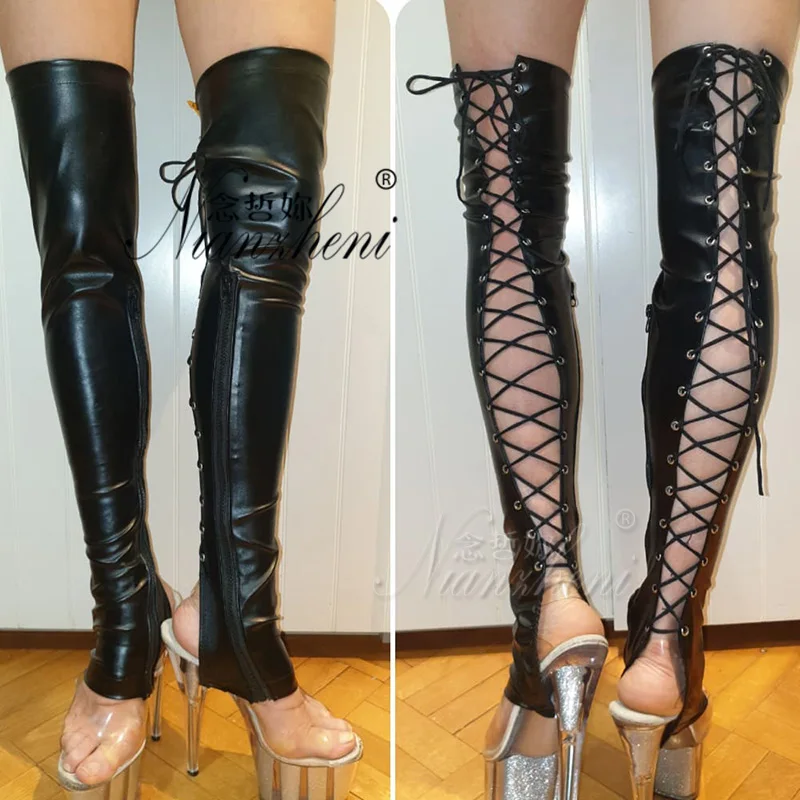 Gothic Lace up over the Knee Boots with Removable 20cm Platform 8-Inch Stiletto Heels Peep Toe for Sexy Pole Dance Stripper Stag
Gothic Lace up over the Knee Boots with Removable 20cm Platform 8-Inch Stiletto Heels Peep Toe for Sexy Pole Dance Stripper Stag