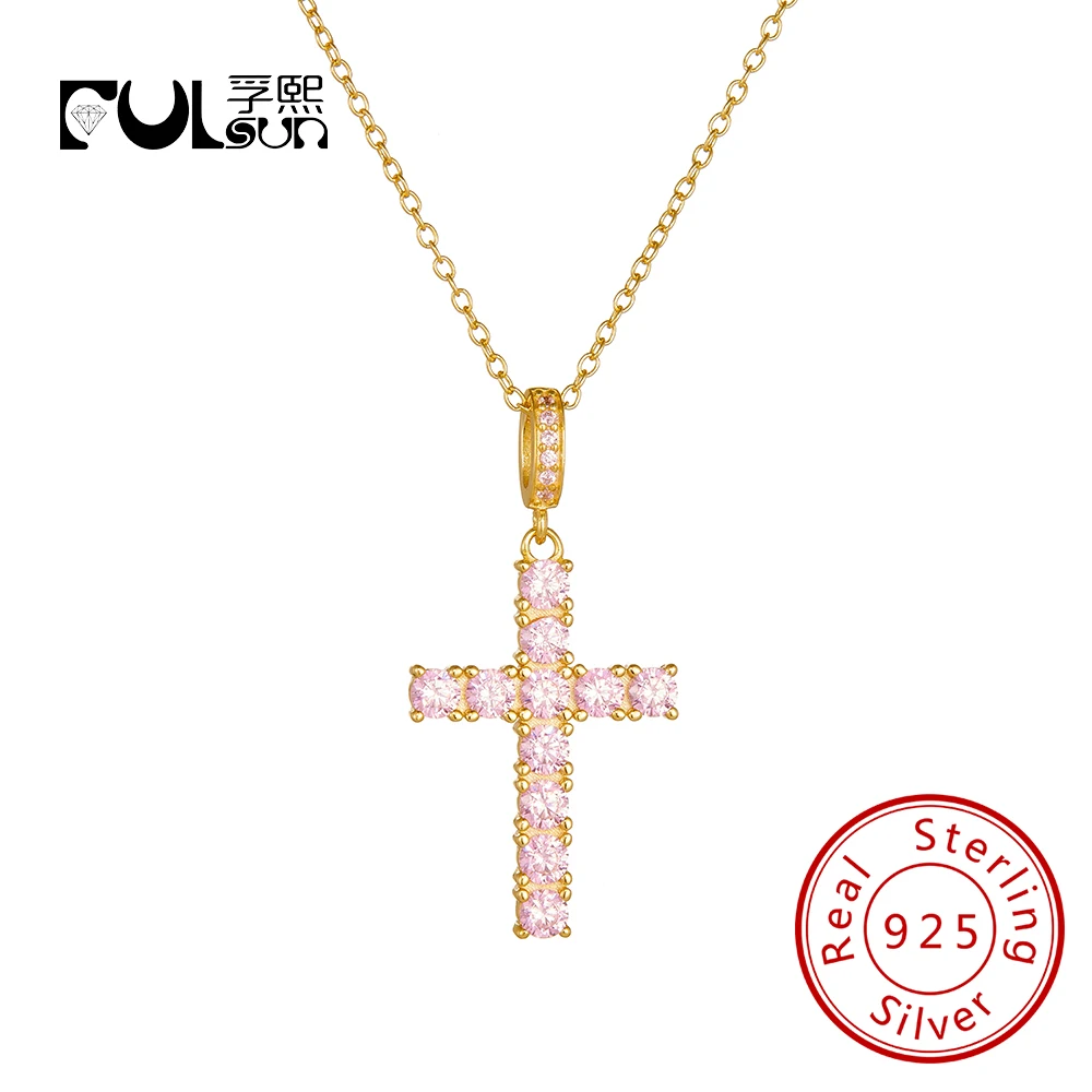 Original Design pink Luxury Hip Hop Cross Pendant Necklace Sterling Silver 925 Jewellery for Women
Original Design pink Luxury Hip Hop Cross Pendant Necklace Sterling Silver 925 Jewellery for Women