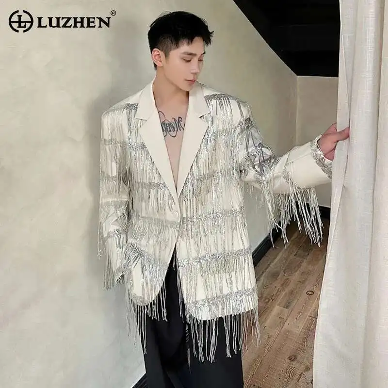 LUZHEN блейзер с блестками, сетчатый мужской двухслойный индивидуальный дизайн с кисточками, повседневный элегантный красивый мужской роскошный пиджак LZ8786
LUZHEN блейзер с блестками, сетчатый мужской двухслойный индивидуальный дизайн с кисточками, повседневный элегантный красивый мужской роскошный пиджак LZ8786