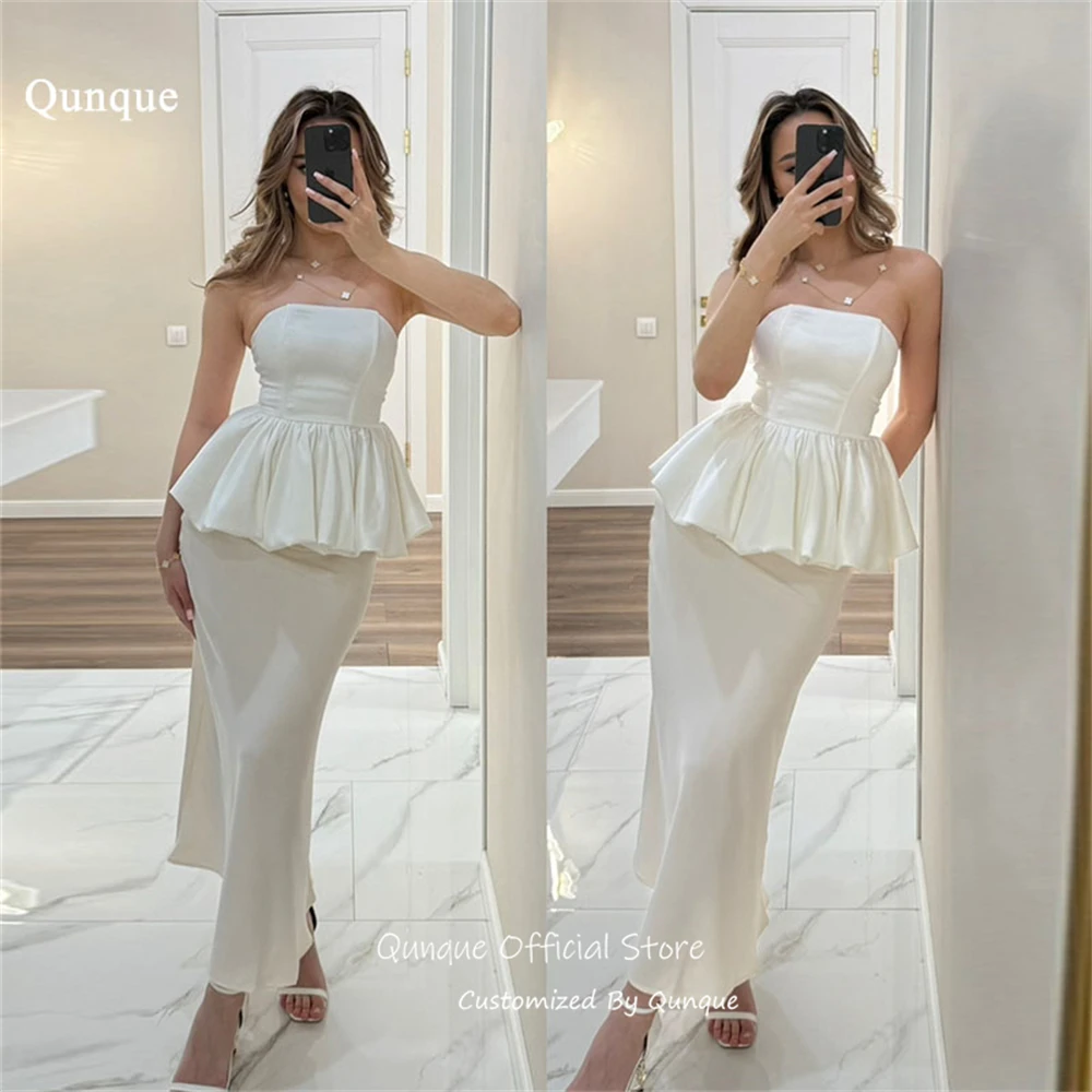 Qunque Strapless Bridal Evening Dress Timeless Dress Party Night Women Ankle Length Vestidos De Fiesta Elegantes Customized
Qunque Strapless Bridal Evening Dress Timeless Dress Party Night Women Ankle Length Vestidos De Fiesta Elegantes Customized