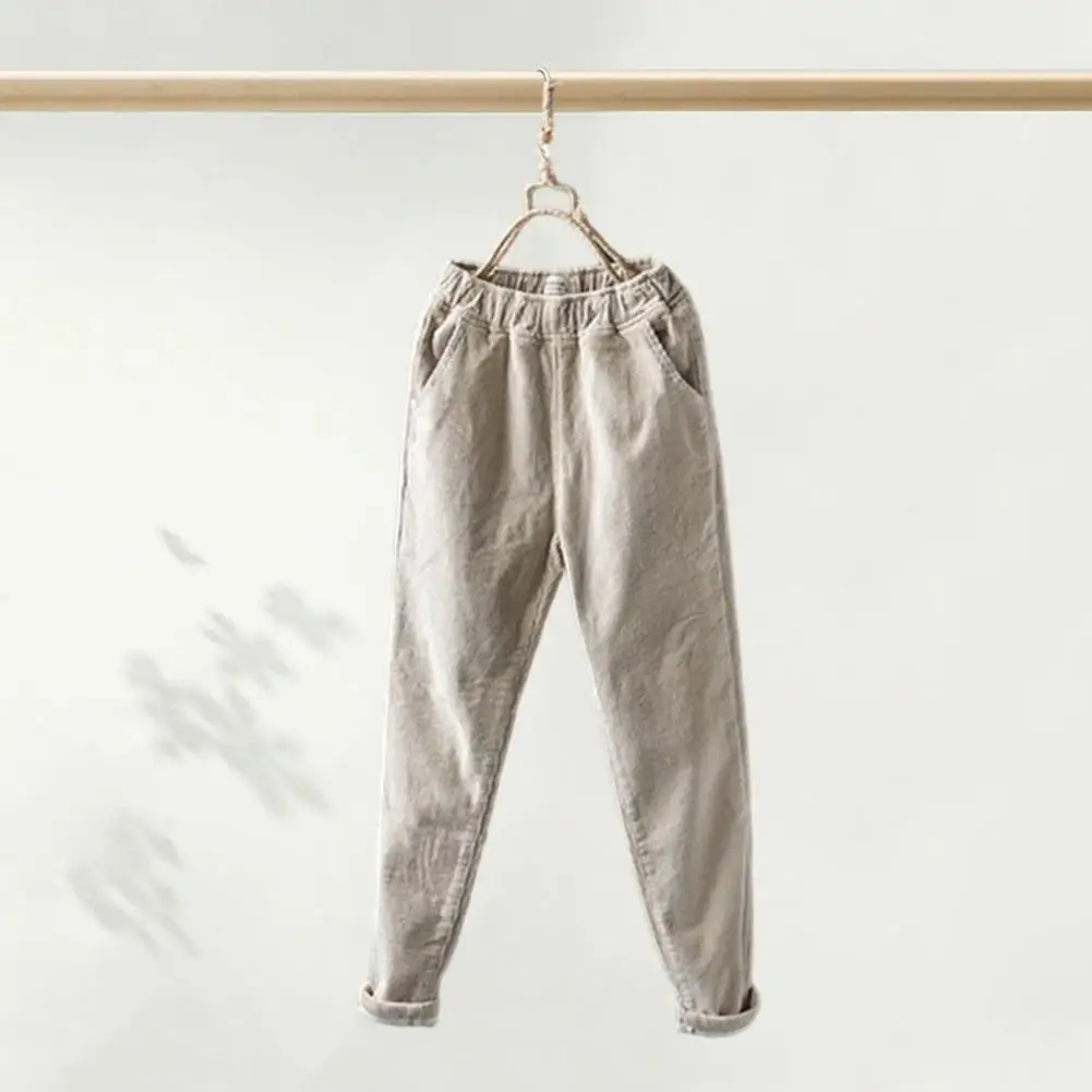 Solid Color Casual Trousers Soft Warm Women's Ankle Length Harem Pants with Elastic Waist Pockets Casual Solid Color for Comfort
Solid Color Casual Trousers Soft Warm Women's Ankle Length Harem Pants with Elastic Waist Pockets Casual Solid Color for Comfort