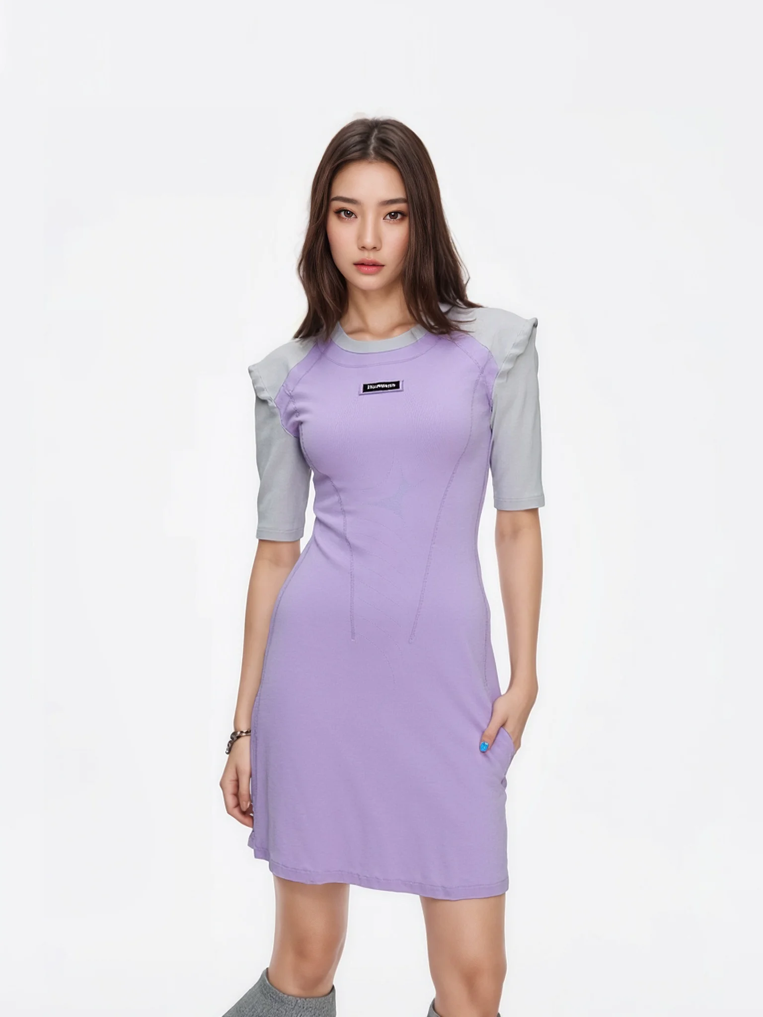 High Waist Elastic Casual Summer Dress Purple round Neck T-Shirt Dress Women's Fashion Slim Fit Cotton Short Sleeve Dress
High Waist Elastic Casual Summer Dress Purple round Neck T-Shirt Dress Women's Fashion Slim Fit Cotton Short Sleeve Dress