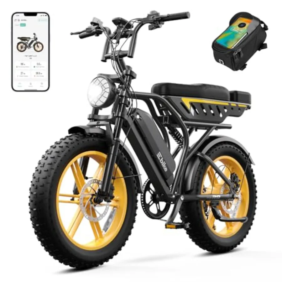 All-Terrain Electric Bike for Adults, Aluminum Alloy Frame, Matte Black, 1500W Peak Power with 20 Fat Tires and 48V 30Ah Batter
All-Terrain Electric Bike for Adults, Aluminum Alloy Frame, Matte Black, 1500W Peak Power with 20 Fat Tires and 48V 30Ah Batter