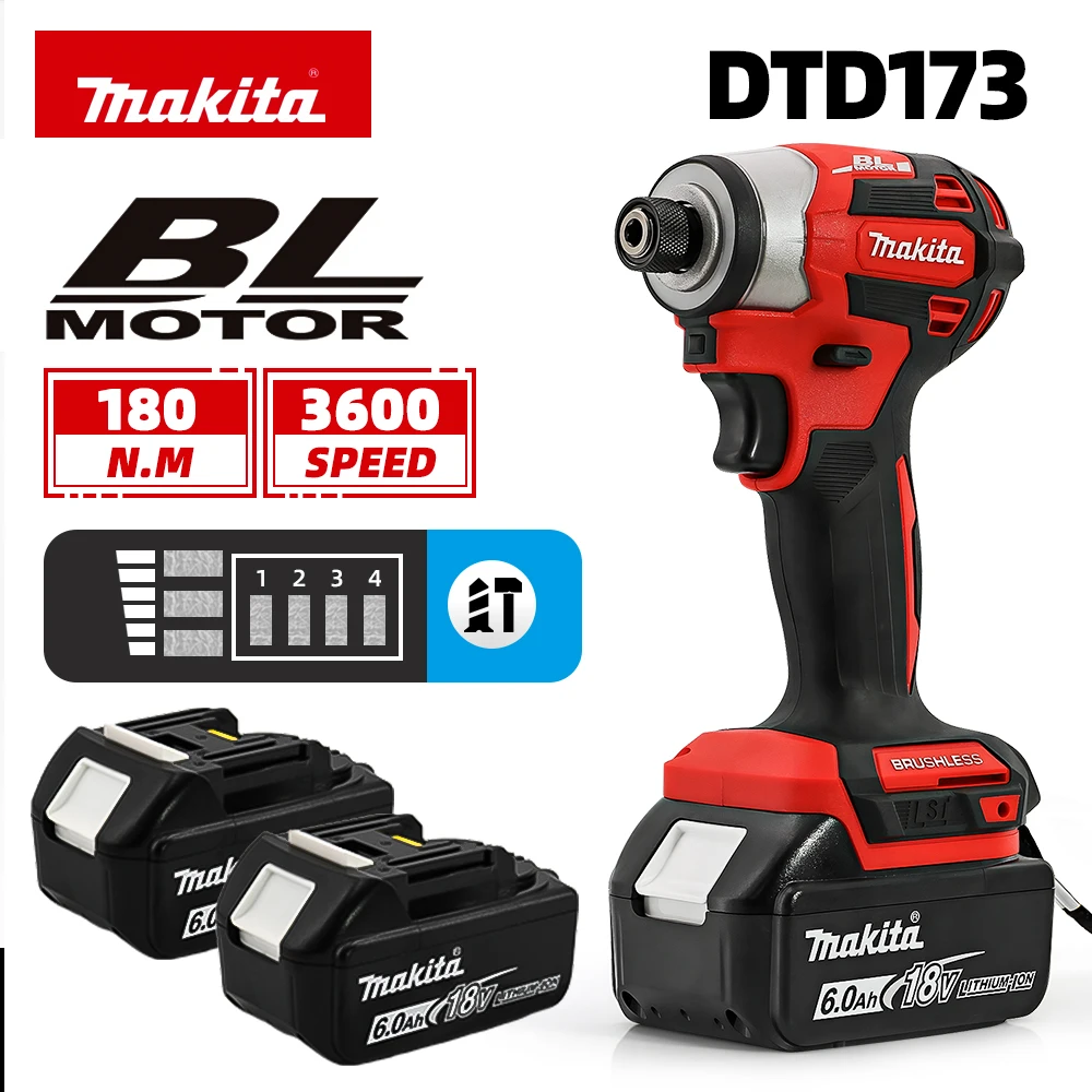 Makita 18V Tools Electric Screwdriver DTD173 180N.m Brushless Impact Driver Cordless Screwdriver Household Electric Drill
Makita 18V Tools Electric Screwdriver DTD173 180N.m Brushless Impact Driver Cordless Screwdriver Household Electric Drill