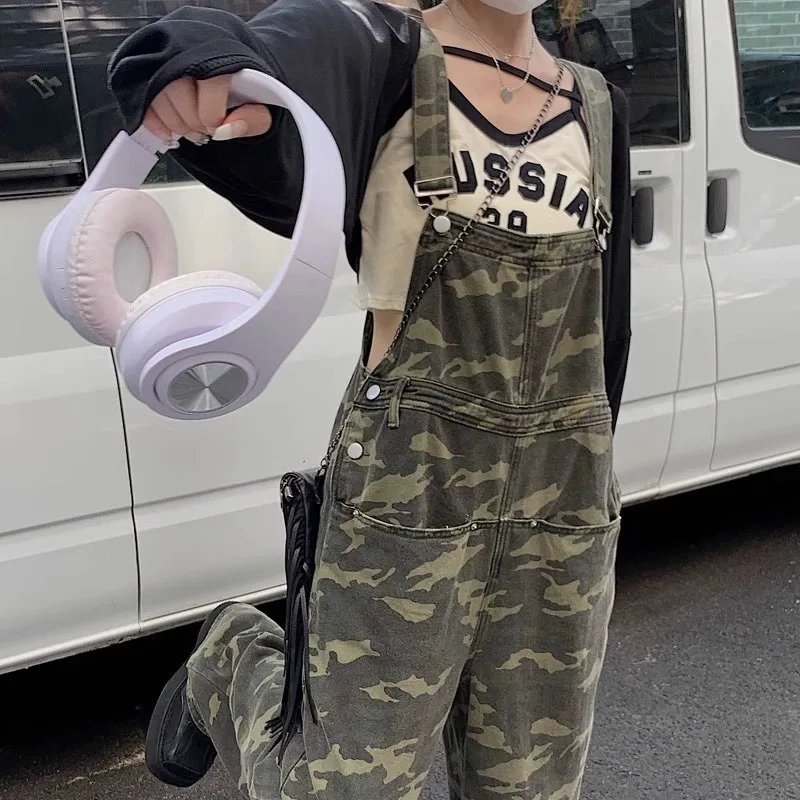 Spring Summer Camouflage Denim Overalls Women's High Waist Straight Leg Jumpsuit Trendy Cotton Casual Pants Fashionable
Spring Summer Camouflage Denim Overalls Women's High Waist Straight Leg Jumpsuit Trendy Cotton Casual Pants Fashionable