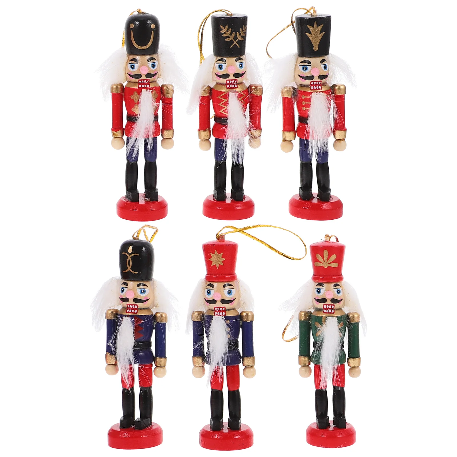 6Pcs Xmas Hanging Nutcracker Wooden Soldier Pendants Bright Christmas Tree Decorations Festive Seasonal Home Decoration Set
6Pcs Xmas Hanging Nutcracker Wooden Soldier Pendants Bright Christmas Tree Decorations Festive Seasonal Home Decoration Set