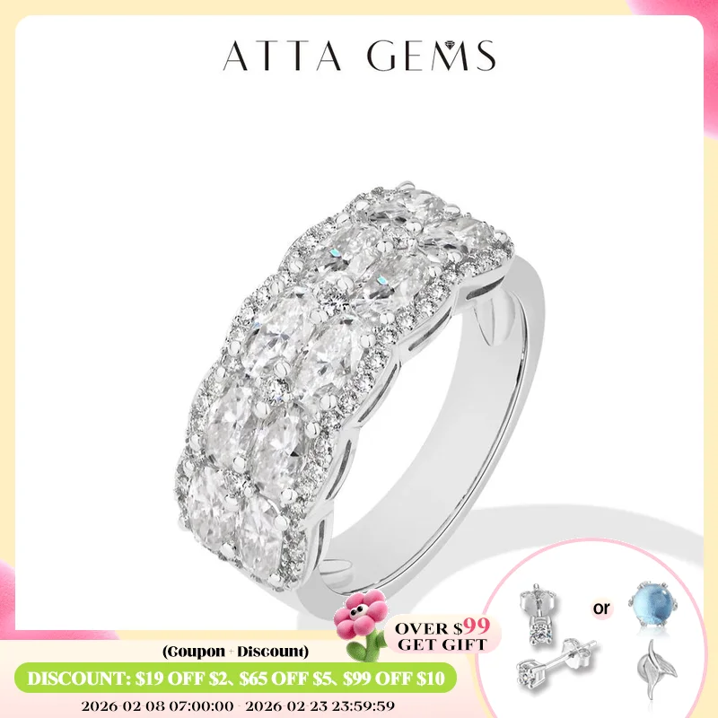 ATTAGEMS Two Rows of Oval Cut Moissanite Rings S925 Sterling Silver Sparkling Engagement Ring For Women Men High Quality Jewelry
ATTAGEMS Two Rows of Oval Cut Moissanite Rings S925 Sterling Silver Sparkling Engagement Ring For Women Men High Quality Jewelry