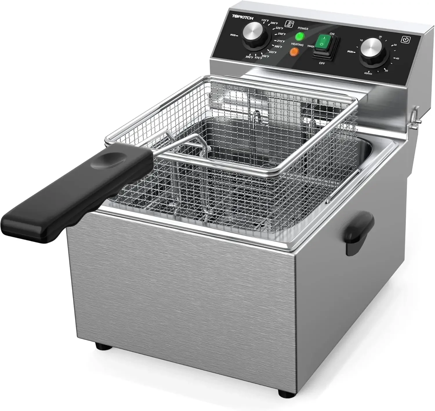 Electric Deep fryer Stainless Steel with Basket & Lid Capacity 10L(10.5QT) Countertop Fryers for Home Kitchen and Restaurant
Electric Deep fryer Stainless Steel with Basket & Lid Capacity 10L(10.5QT) Countertop Fryers for Home Kitchen and Restaurant
