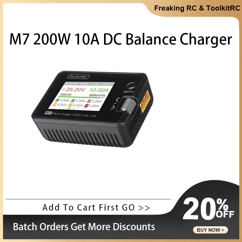ToolkitRC M7 200 Вт 10 А постоянного тока балансное зарядное устройство разрядник для 1-6S Lipo батареи с сервоприводом напряжения ESC приемник тестер сигнала
ToolkitRC M7 200 Вт 10 А постоянного тока балансное зарядное устройство разрядник для 1-6S Lipo батареи с сервоприводом напряжения ESC приемник тестер сигнала