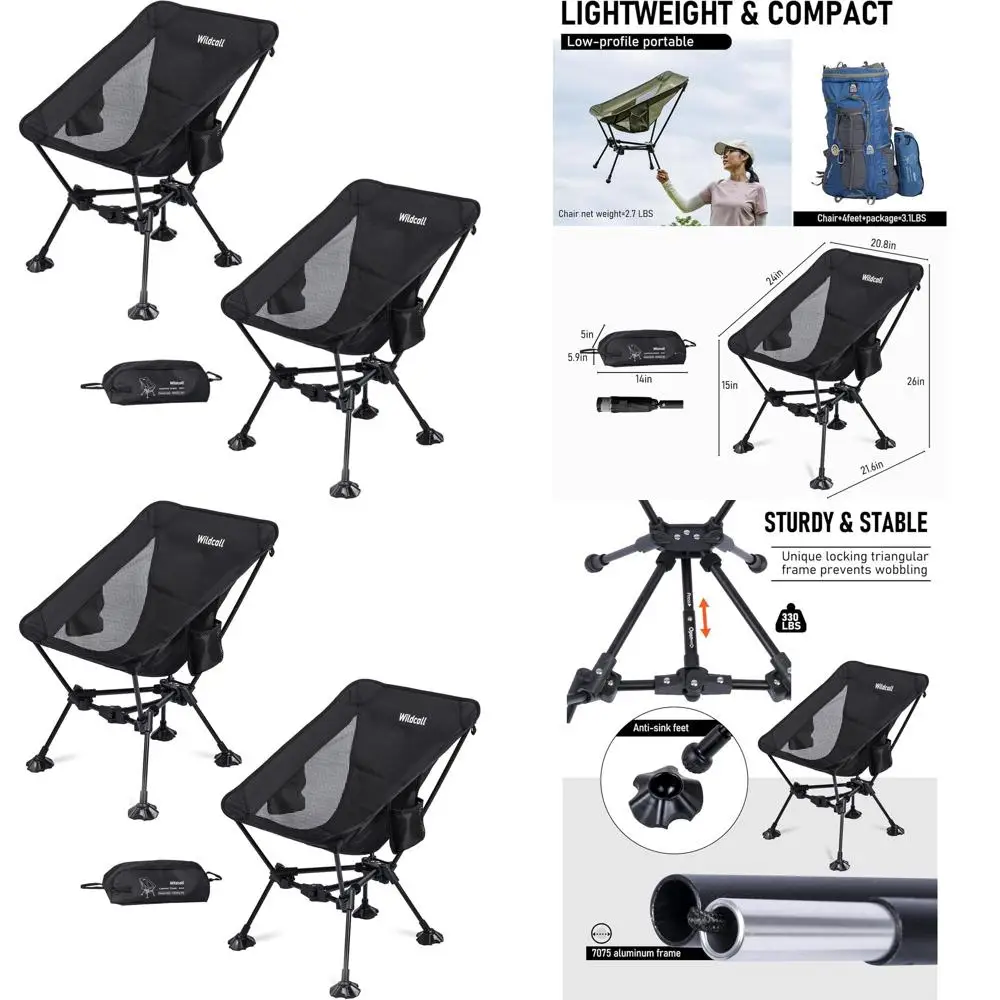 Portable Folding Chair for Camping and Beach with Durable Wide Feet and Anti-Sink Design
Portable Folding Chair for Camping and Beach with Durable Wide Feet and Anti-Sink Design