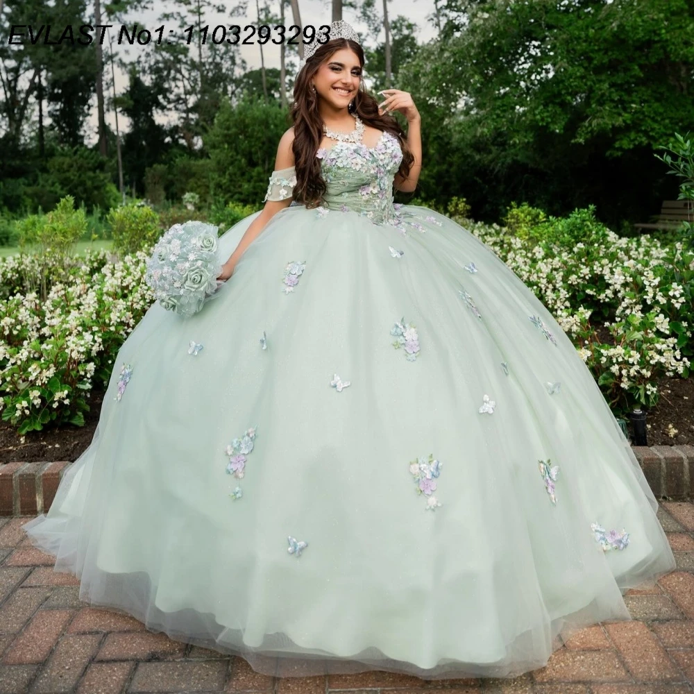 EVLAST блестящее шалфено-зеленое платье Quinceanera по индивидуальному заказу, бальное платье с цветочной аппликацией и бантом из бисера, Sweet 16, Vestidos De 15 Anos E1QN458
EVLAST блестящее шалфено-зеленое платье Quinceanera по индивидуальному заказу, бальное платье с цветочной аппликацией и бантом из бисера, Sweet 16, Vestidos De 15 Anos E1QN458
