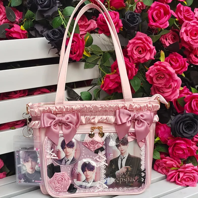 Ruched Bows Japanese Lolita Itabag Square JK Harajuku Shoulder Bag Cute Large Capacity Tote Bag Ribbon Y2k Sweet Pain Bag Girls
Ruched Bows Japanese Lolita Itabag Square JK Harajuku Shoulder Bag Cute Large Capacity Tote Bag Ribbon Y2k Sweet Pain Bag Girls