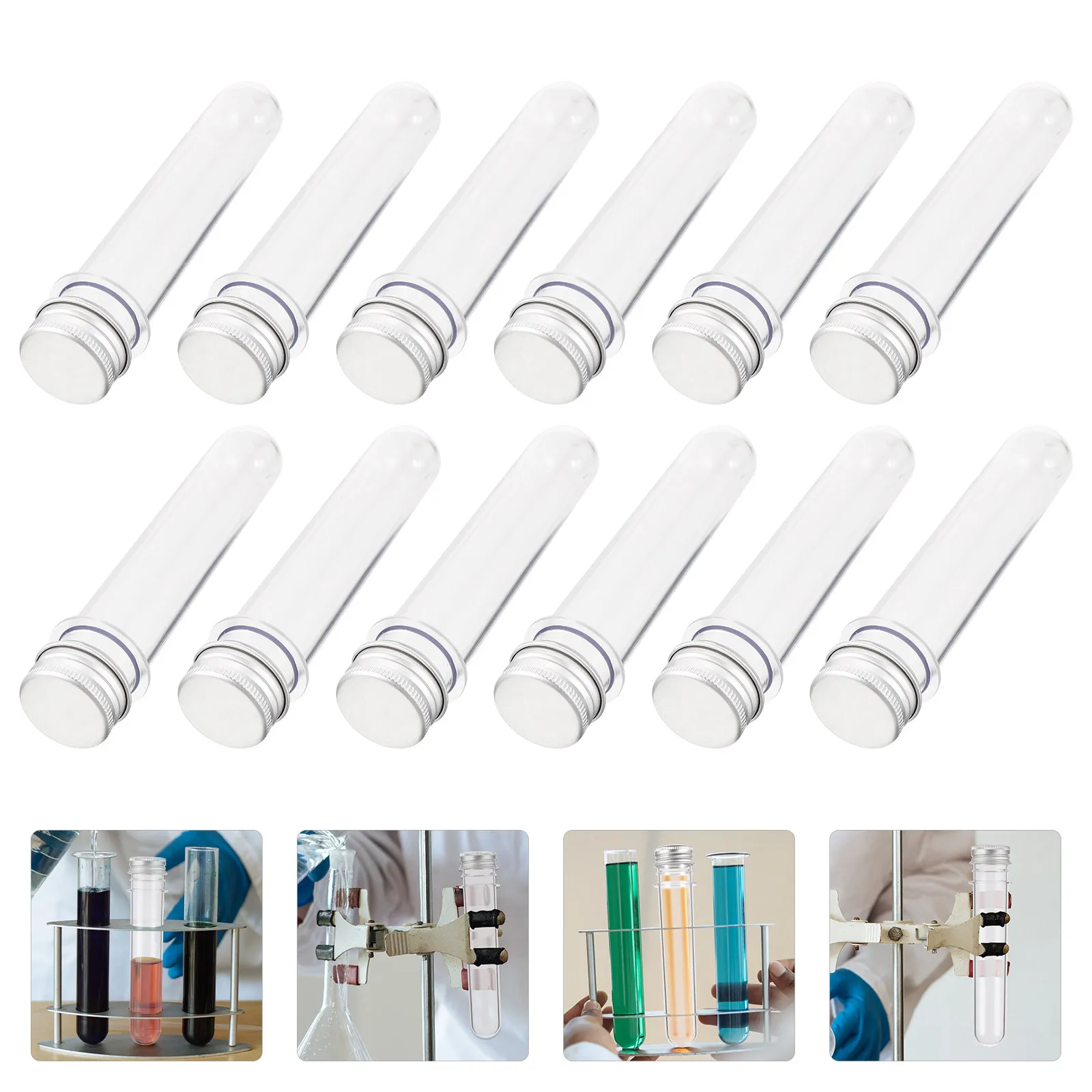 12Pcs Transparent Plastic Test Tube Bottles for Bath Salts Candy Samples Liquids Powders Portable Storage Tubes Lab Dispensing
12Pcs Transparent Plastic Test Tube Bottles for Bath Salts Candy Samples Liquids Powders Portable Storage Tubes Lab Dispensing