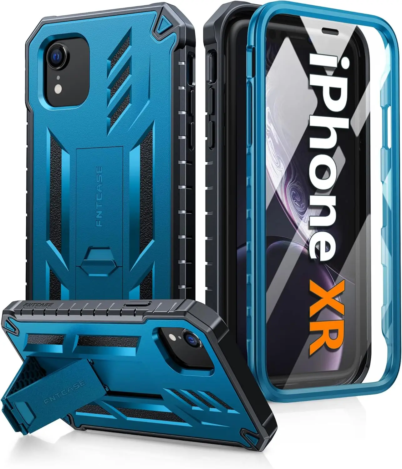 Military Grade Shockproof iPhone XR Case with Kickstand, Full Protection Matte Cover - Blue
Military Grade Shockproof iPhone XR Case with Kickstand, Full Protection Matte Cover - Blue