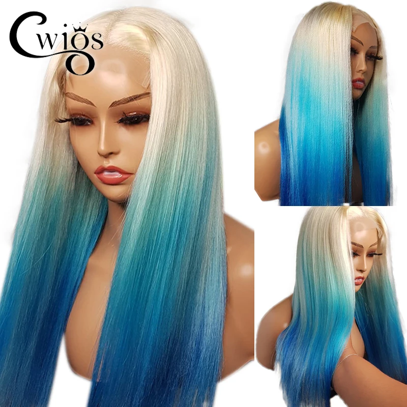 Long Straight Ombre Blue Honey Blonde Colored Transparent Synthetic 13X4 Lace Front Wigs For Women Preplucked Drag Queen Party
Long Straight Ombre Blue Honey Blonde Colored Transparent Synthetic 13X4 Lace Front Wigs For Women Preplucked Drag Queen Party