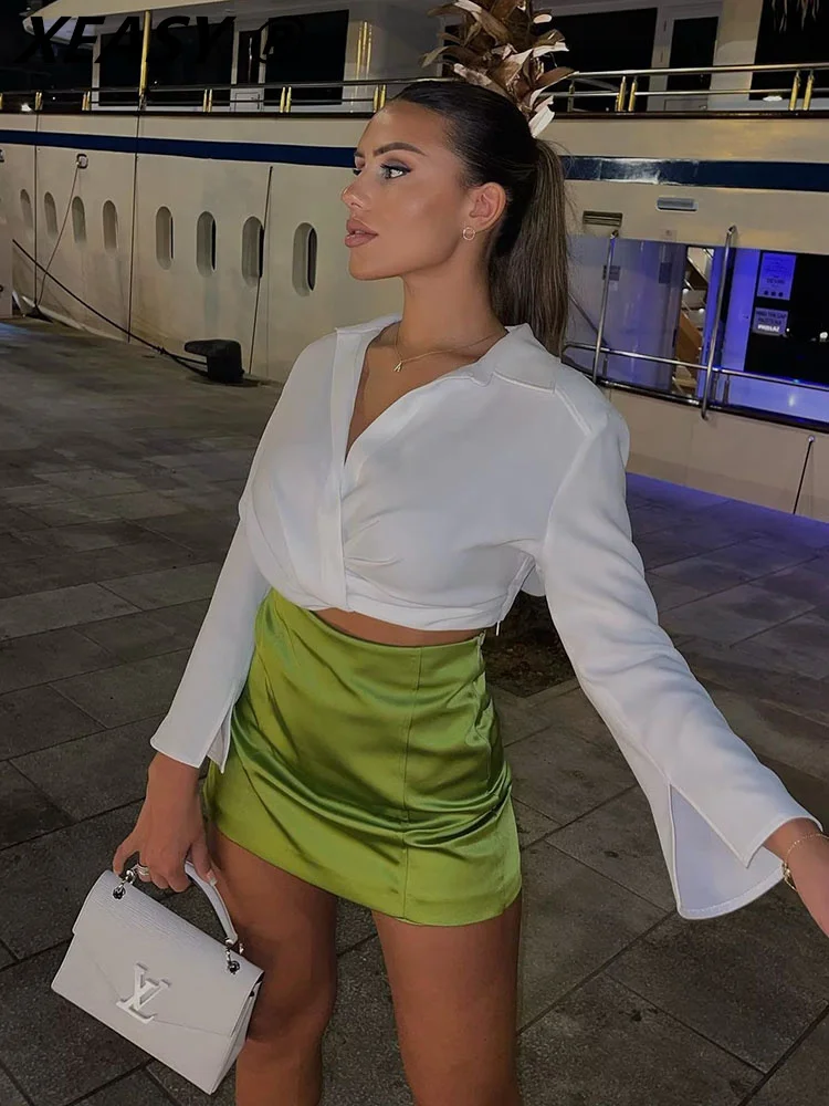 XEASY Mini Skirts Woman Fashion 2022 Woman Clothes High-Waisted Skirt Vintage Skort Green Satin Skirts Pants
XEASY Mini Skirts Woman Fashion 2022 Woman Clothes High-Waisted Skirt Vintage Skort Green Satin Skirts Pants