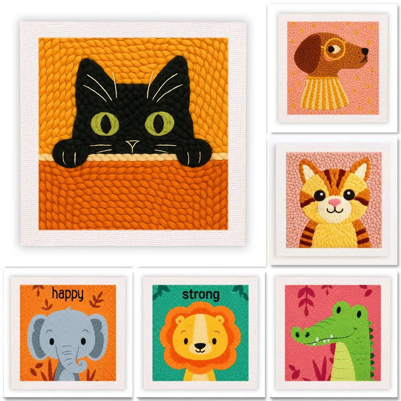 25x25cm Punch Needle Embroidery Starter Kits Lion Pattern for Adults Beginners Punch Needle Kits Easy Handicraft DIY Decor Gift
25x25cm Punch Needle Embroidery Starter Kits Lion Pattern for Adults Beginners Punch Needle Kits Easy Handicraft DIY Decor Gift