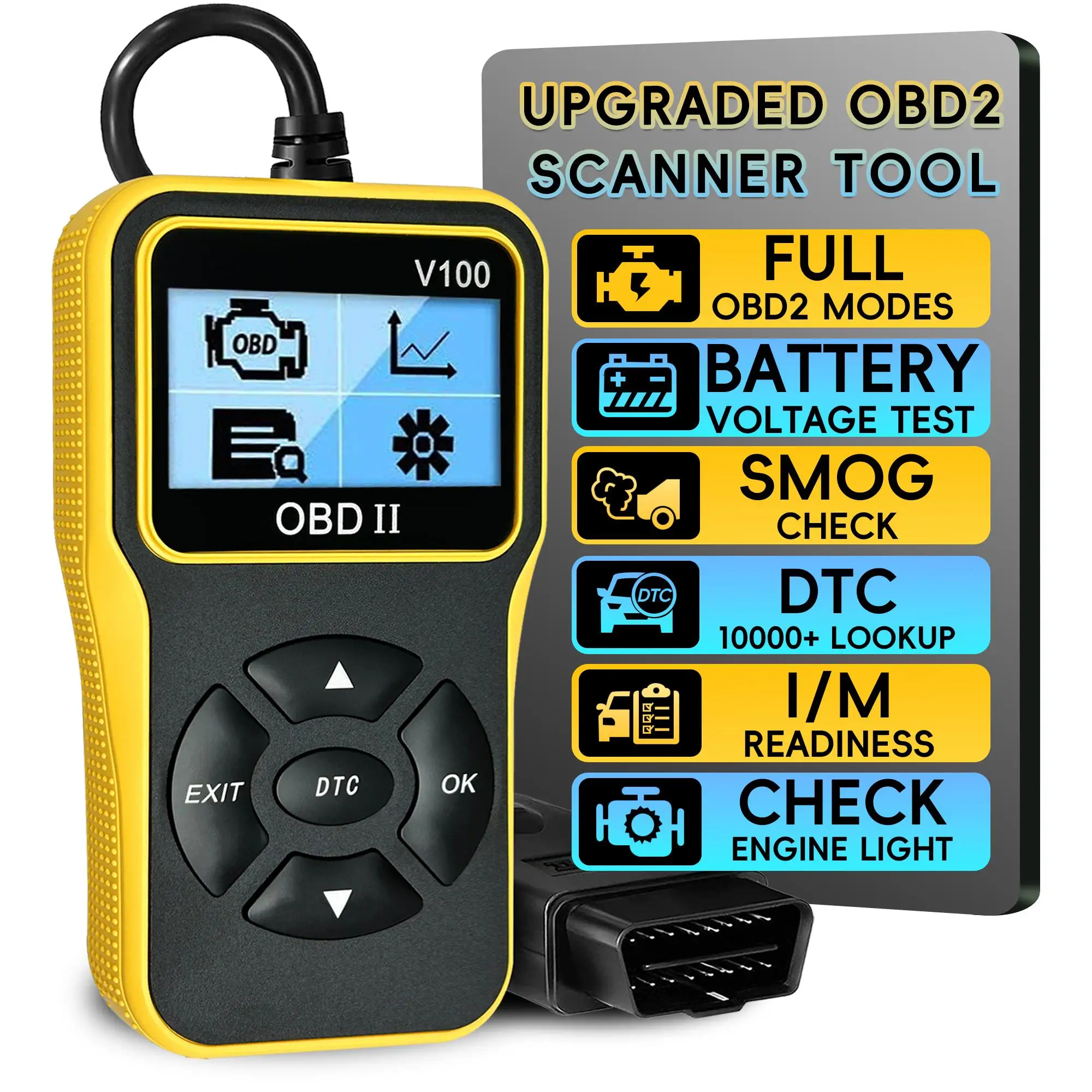 Диагностический инструмент сканера OBD2, автоматическая проверка считывателя кодов двигателя с сбросом, улучшенные инструменты для автомобильного сканирования OBDII/EOBD
Диагностический инструмент сканера OBD2, автоматическая проверка считывателя кодов двигателя с сбросом, улучшенные инструменты для автомобильного сканирования OBDII/EOBD