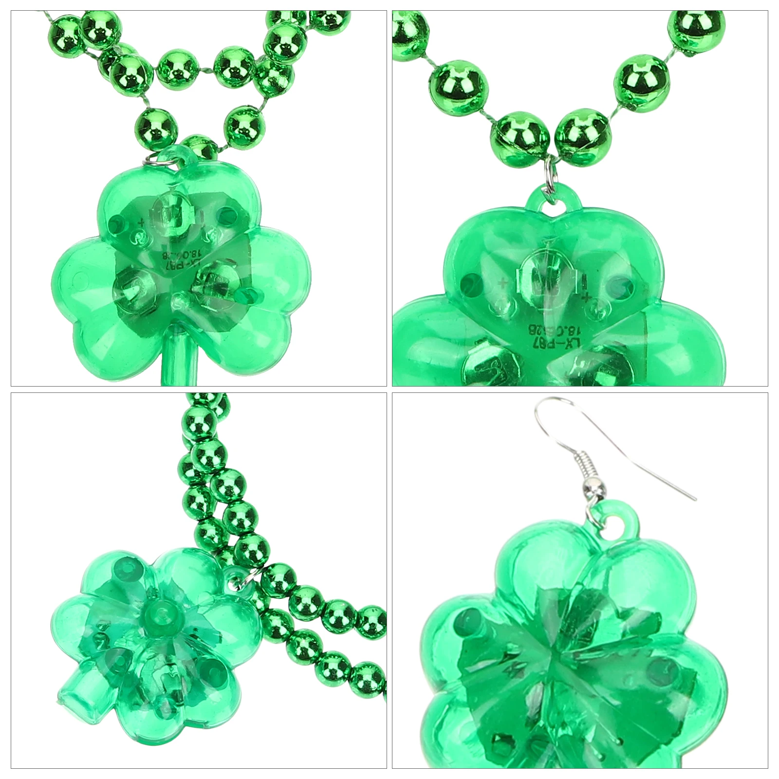 Glowing Shamrock Earrings Necklace Bracelet Set St Patrick's Day Accessories Women Party Photo Prop Lucky Clover Jewelry
Glowing Shamrock Earrings Necklace Bracelet Set St Patrick's Day Accessories Women Party Photo Prop Lucky Clover Jewelry