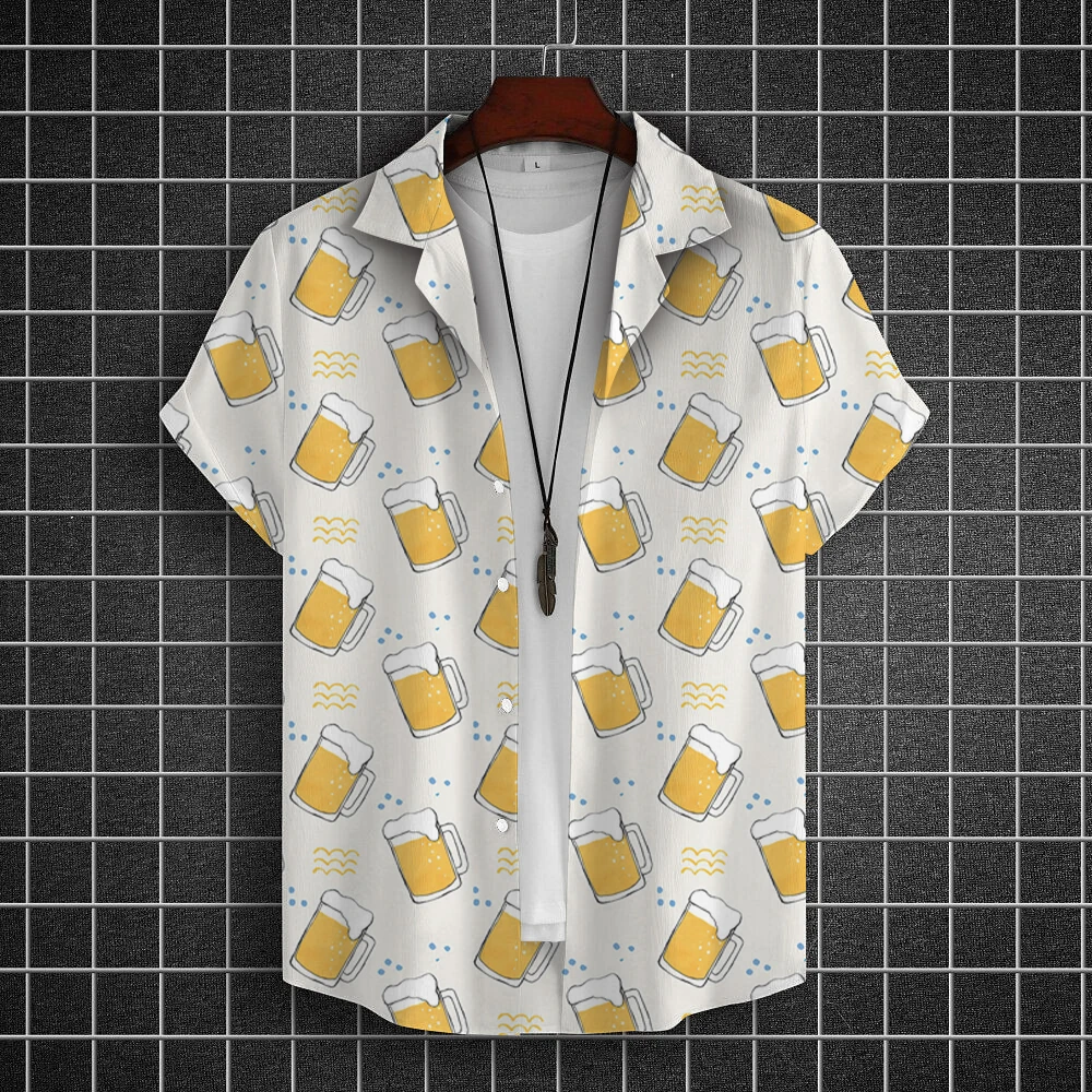 Men's Hawaiian Shirts 3D Print Intensive Beer Graphic Fashion Button Short Sleeve Lapel Streetwear Hawaiian Blouse shirt for men
Men's Hawaiian Shirts 3D Print Intensive Beer Graphic Fashion Button Short Sleeve Lapel Streetwear Hawaiian Blouse shirt for men