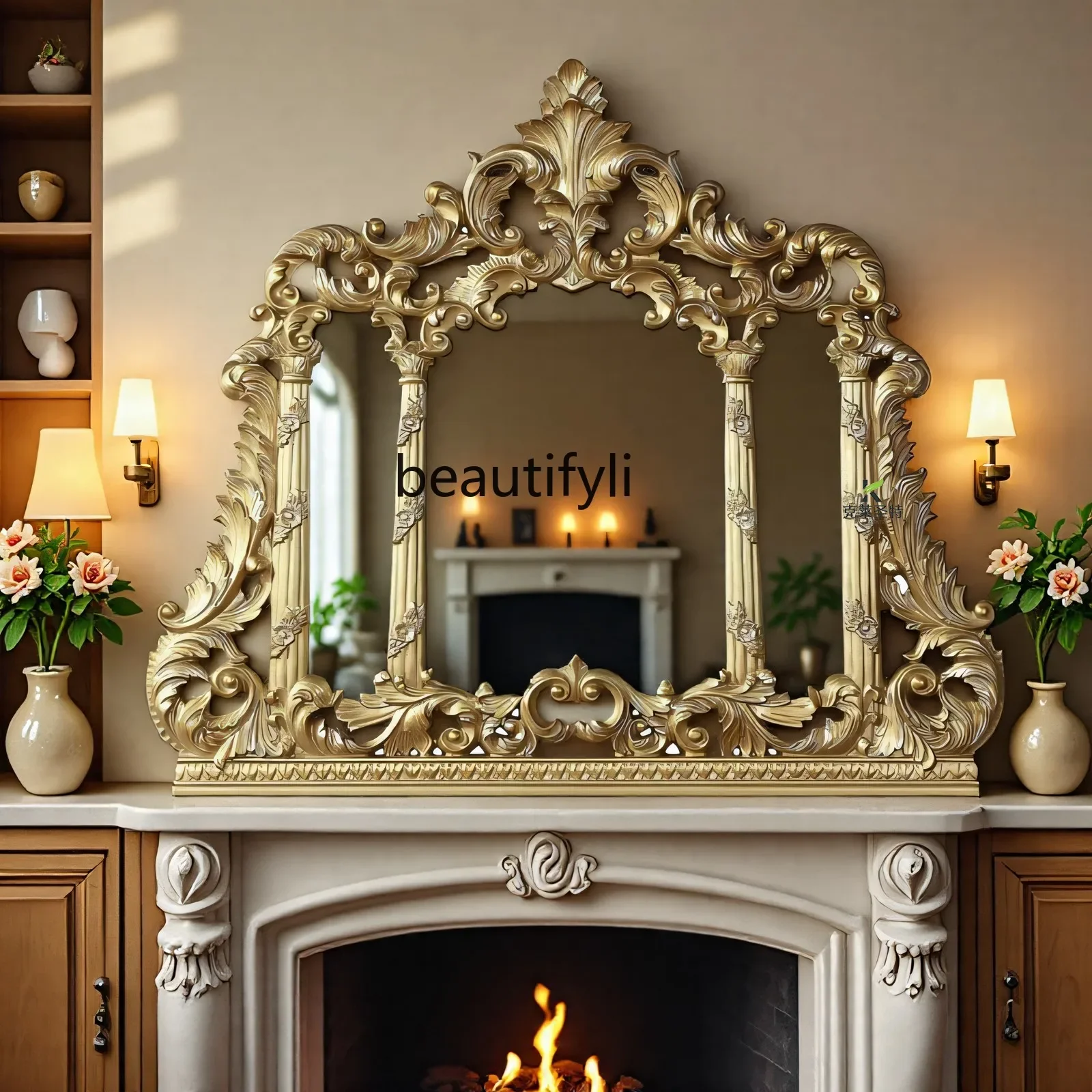 B06 European carved mirror dresser mirror porch decorative mirror retro French bedroom
B06 European carved mirror dresser mirror porch decorative mirror retro French bedroom