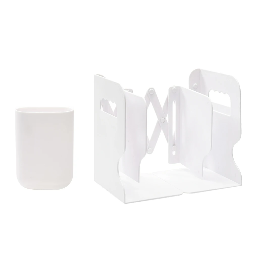 Retractable Bookend Set White Abs Folding Design Pen Holder Stable Office Home Library Classroom Books ganizer Storage Solution
Retractable Bookend Set White Abs Folding Design Pen Holder Stable Office Home Library Classroom Books ganizer Storage Solution