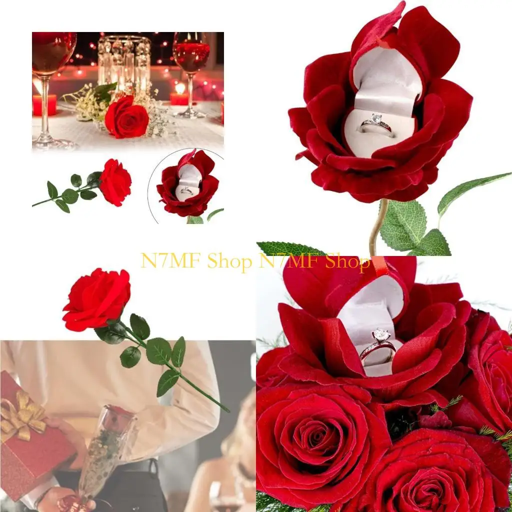 N7MF Beautiful Rose Jewelry Display Box Rings Storage Solution for Proposing On Valentines Day Or Anniversaries Gifts
N7MF Beautiful Rose Jewelry Display Box Rings Storage Solution for Proposing On Valentines Day Or Anniversaries Gifts