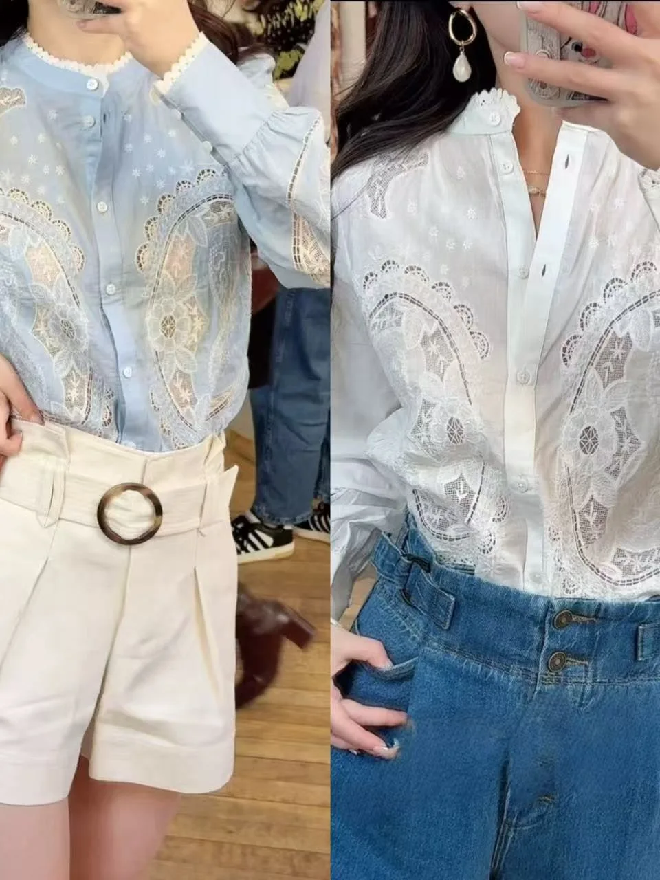 Withered Long Sleeved 2026 Spring/summer New Product Embroidered Lace Hollow Round Neck Aging And Slimming Top Shirt For Women
Withered Long Sleeved 2026 Spring/summer New Product Embroidered Lace Hollow Round Neck Aging And Slimming Top Shirt For Women