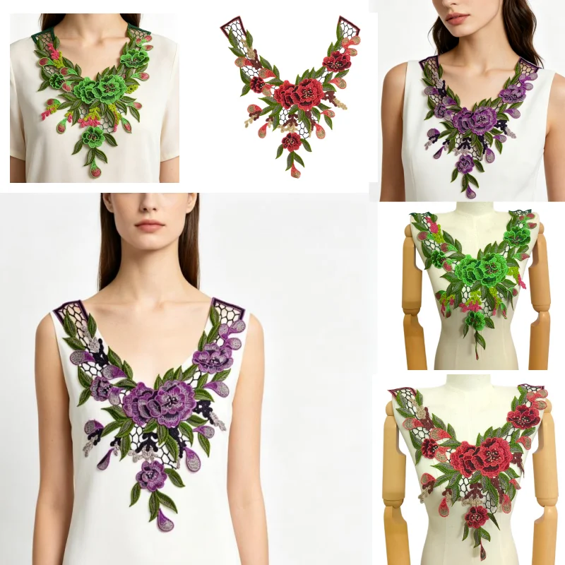 1 piece of floral lace embroidered collar decoration piece, a sewable collar decoration edge, suitable for clothing, dresses, we
1 piece of floral lace embroidered collar decoration piece, a sewable collar decoration edge, suitable for clothing, dresses, we