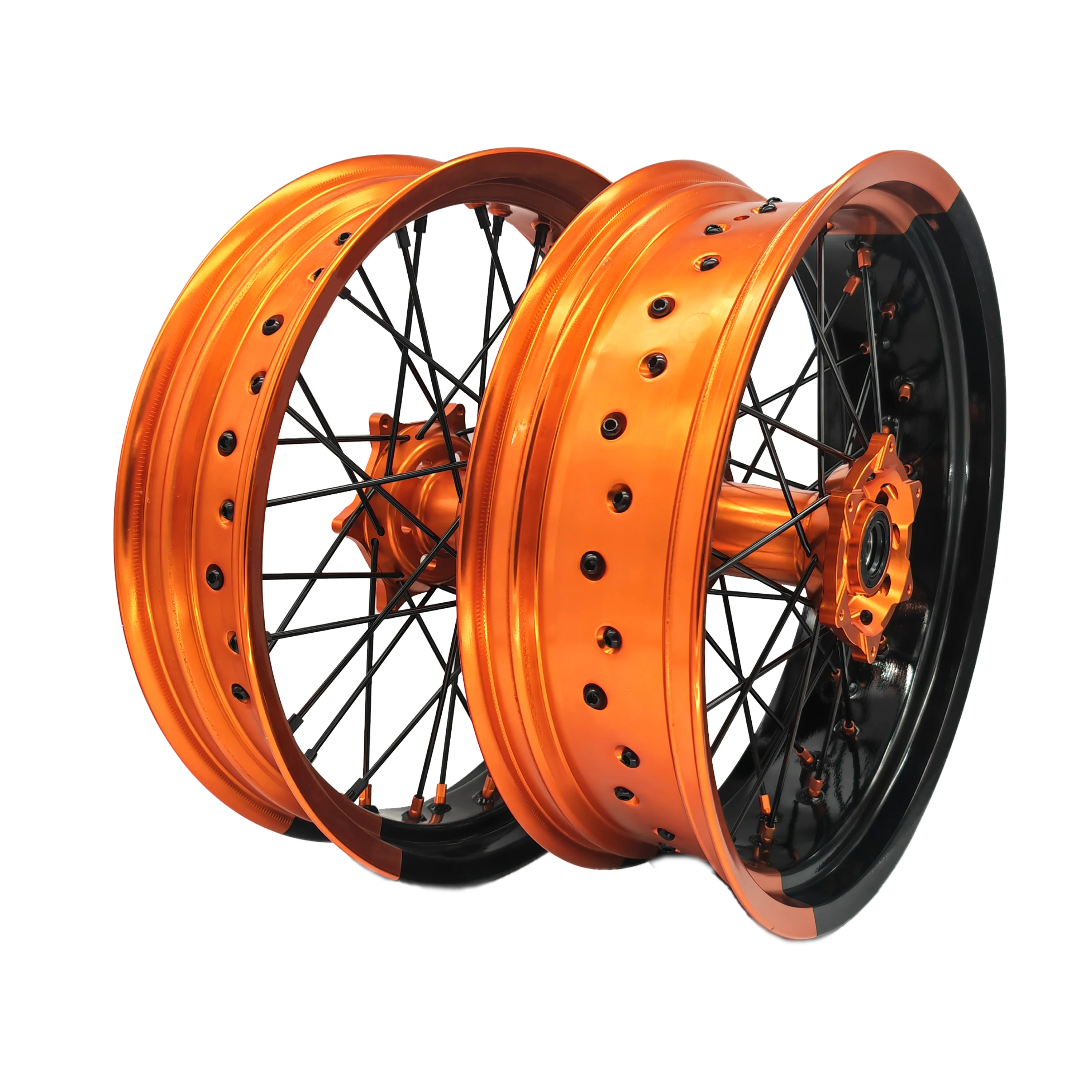 CNC Machined Hub Motorcycle Rims 17 Inch Aluminum Alloy Supermoto Wheels For KTM EXC 500 525
CNC Machined Hub Motorcycle Rims 17 Inch Aluminum Alloy Supermoto Wheels For KTM EXC 500 525