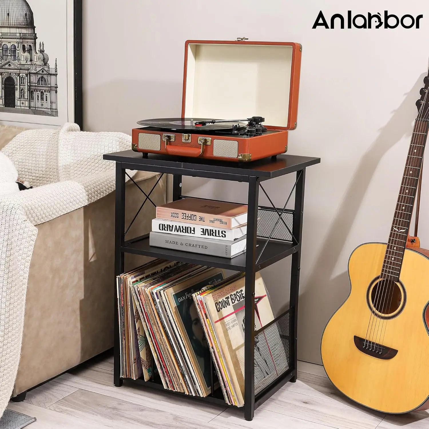 Larger Record Player Stand With Vinyl Storage,3 Tier End Table Vinyl Record Storage Table Up To 100 Albums,Turntable Stand
Larger Record Player Stand With Vinyl Storage,3 Tier End Table Vinyl Record Storage Table Up To 100 Albums,Turntable Stand