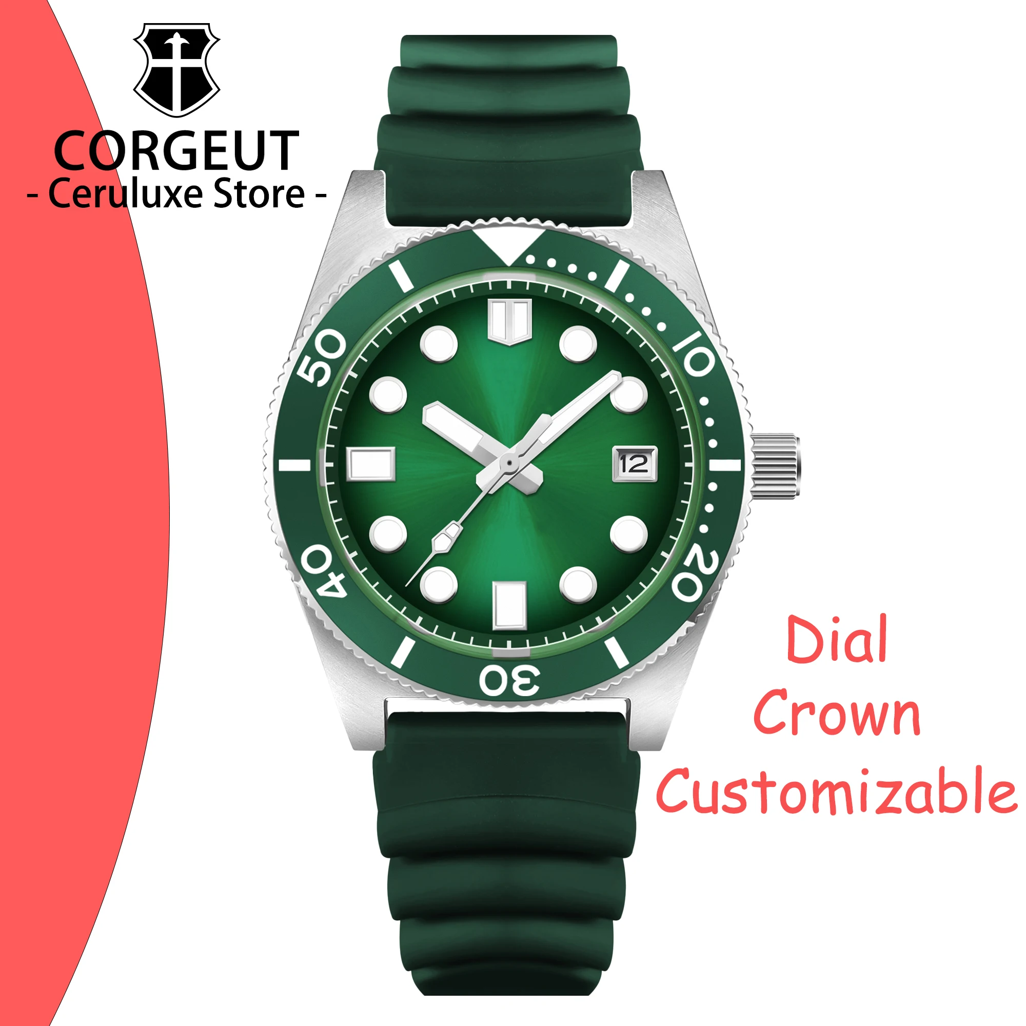 CUSTOM NH35 Movement Automatic Mechanical Men's Watch Sapphire Slass Waterproof Watch Sports Leisure Luminous Diving Watches
CUSTOM NH35 Movement Automatic Mechanical Men's Watch Sapphire Slass Waterproof Watch Sports Leisure Luminous Diving Watches