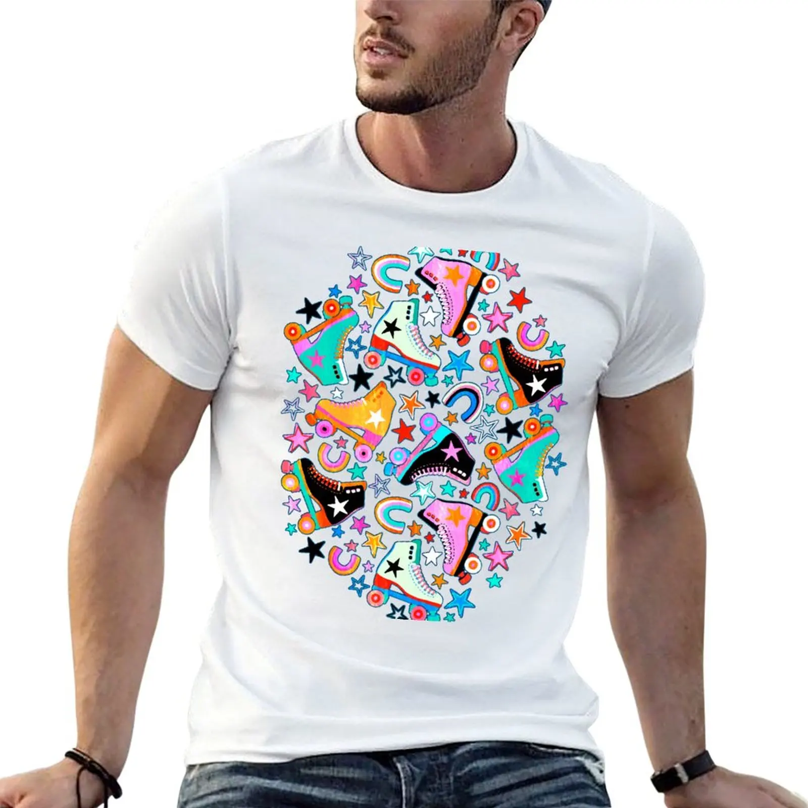 Retro Rainbow Roller Skates and Stars T-Shirt man t shirt luxury t shirt man luxury man t shirt heavy cotton T-shirt
Retro Rainbow Roller Skates and Stars T-Shirt man t shirt luxury t shirt man luxury man t shirt heavy cotton T-shirt