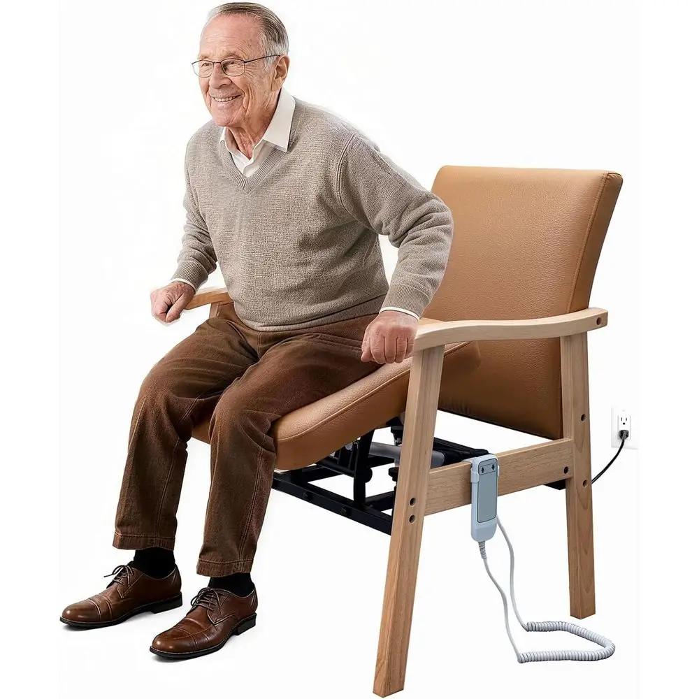 Solid Wood & Leather Electric Sit-Stand Chair, Motorized Recliner with Reinforced Steel, Easy-Clean for Elderly, Supports Up to
Solid Wood & Leather Electric Sit-Stand Chair, Motorized Recliner with Reinforced Steel, Easy-Clean for Elderly, Supports Up to