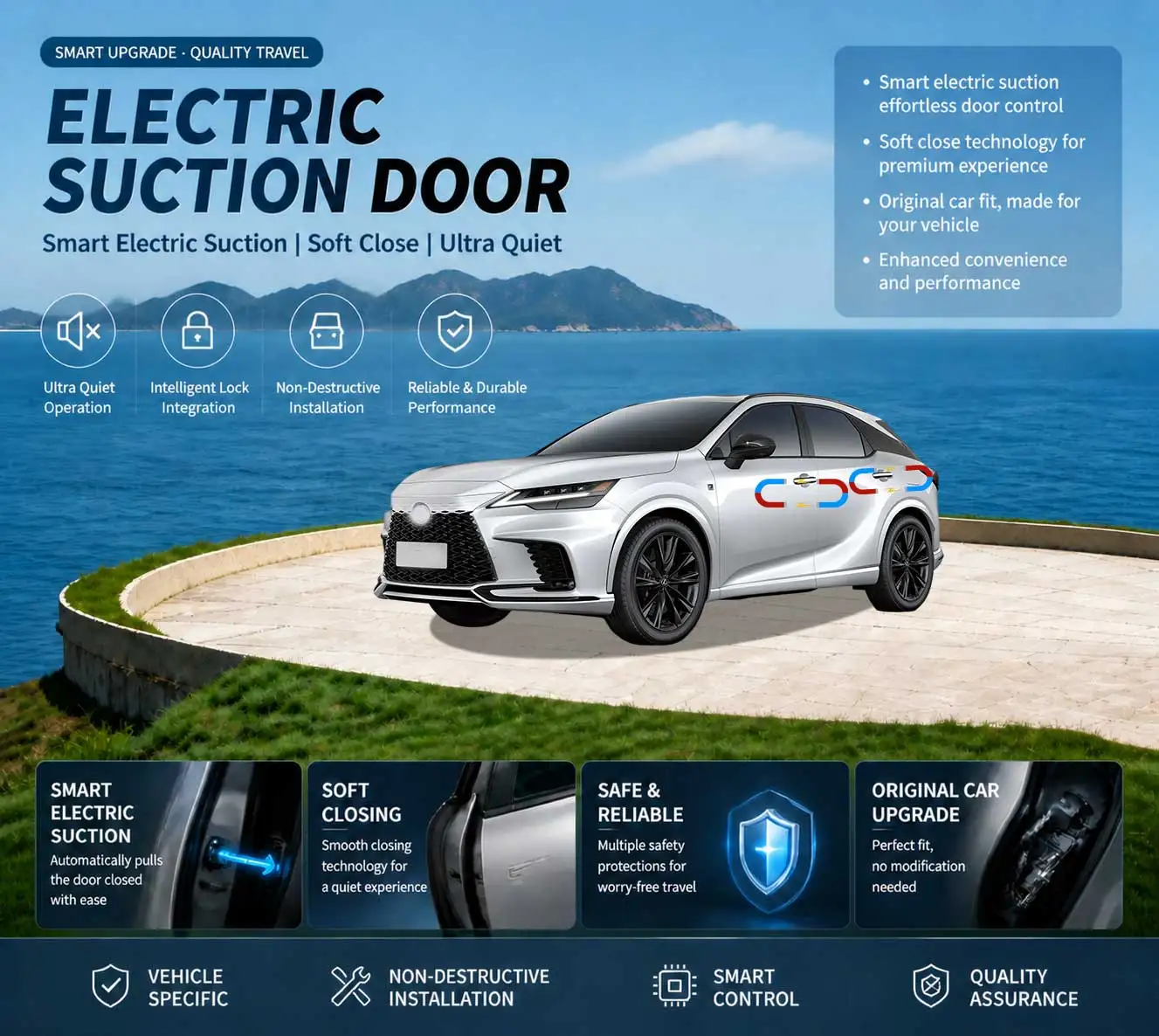 Car Specific Car Modification Auto Suction Soft Close Door Modification Parts & Accessories For Lexus NX RX RZ LBX Series
Car Specific Car Modification Auto Suction Soft Close Door Modification Parts & Accessories For Lexus NX RX RZ LBX Series