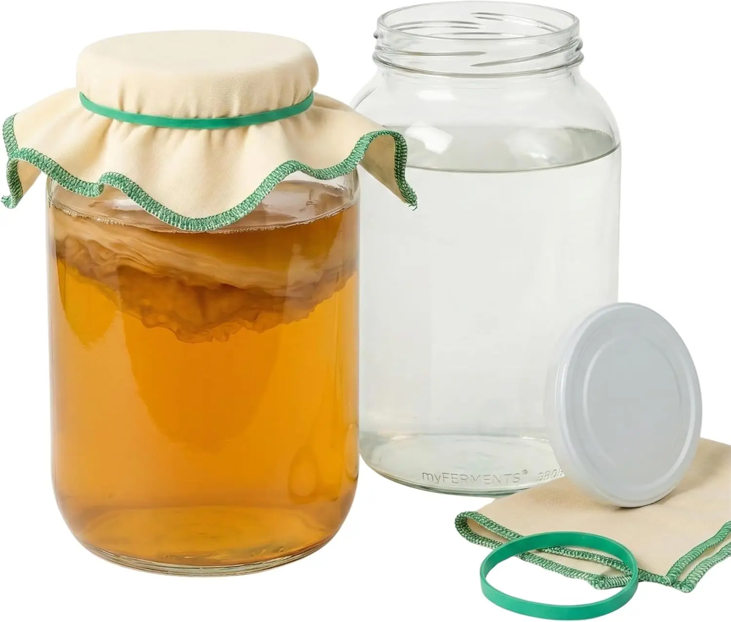 4-Pack 10cm Wide Mouth Glass Jars For Fermentation With Cotton Muslin & Gums – Ideal For Kombucha, Kefir, Vegetables, Milk – 2 U
4-Pack 10cm Wide Mouth Glass Jars For Fermentation With Cotton Muslin & Gums – Ideal For Kombucha, Kefir, Vegetables, Milk – 2 U