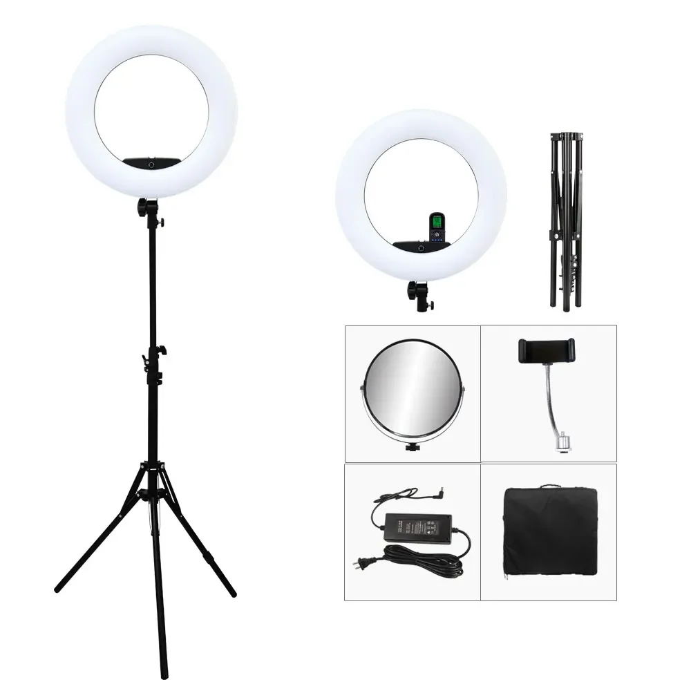 LED Ring Lamp FE-480II 5600K Dimmable Camera Ring Light 480 LEDS Video Light Lamp LCD RC Photographic Lighting +2M Stand+bag
LED Ring Lamp FE-480II 5600K Dimmable Camera Ring Light 480 LEDS Video Light Lamp LCD RC Photographic Lighting +2M Stand+bag