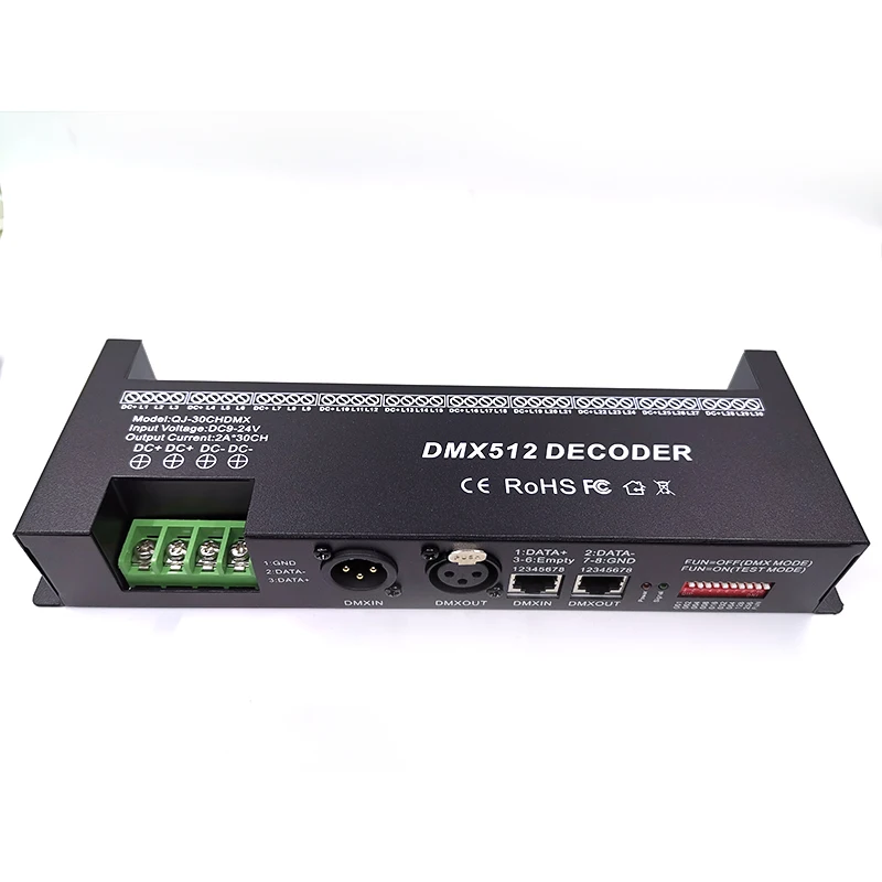 30 Channel RGB DMX512 Decoder LED Strip Controller 60A DMX Dimmer PWM Driver Input DC9-24V 30CH DMX Decoder Light Control HOT
30 Channel RGB DMX512 Decoder LED Strip Controller 60A DMX Dimmer PWM Driver Input DC9-24V 30CH DMX Decoder Light Control HOT