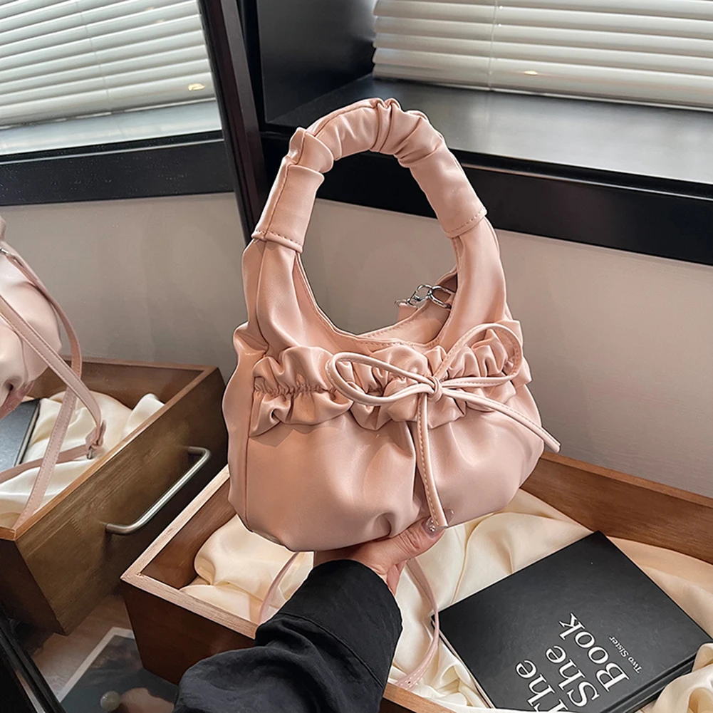 Women Crossbody Bags Bow-Knot PU Leather Shoulder Bag with Adjustable Strap Solid Color for Shopping Party Wrinkle Bow Tie Bags
Women Crossbody Bags Bow-Knot PU Leather Shoulder Bag with Adjustable Strap Solid Color for Shopping Party Wrinkle Bow Tie Bags
