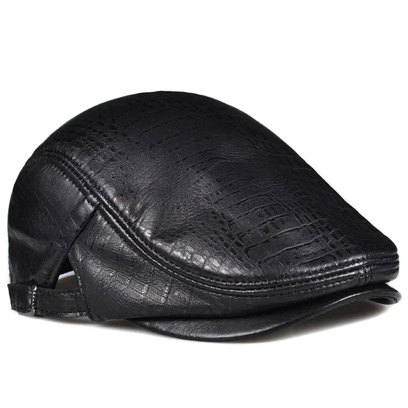 Caps For Men Boine Beret Hat Real Leather Sheepskin Autumn Winter Male Black Adjustable High Quality Gatsby Mens Beret Caps
Caps For Men Boine Beret Hat Real Leather Sheepskin Autumn Winter Male Black Adjustable High Quality Gatsby Mens Beret Caps