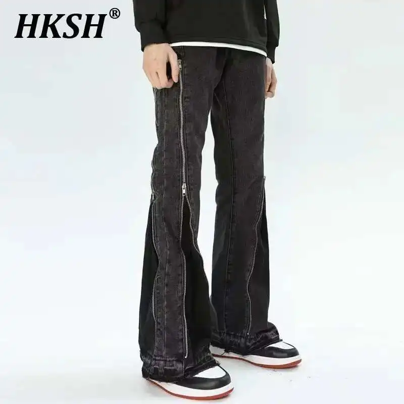 HKSH Darkwear Zipper Decorative Tactical Jeans Men's Tide Autumn New High Street Hip Hop Loose Straight Leg Denim Pants HK3533
HKSH Darkwear Zipper Decorative Tactical Jeans Men's Tide Autumn New High Street Hip Hop Loose Straight Leg Denim Pants HK3533