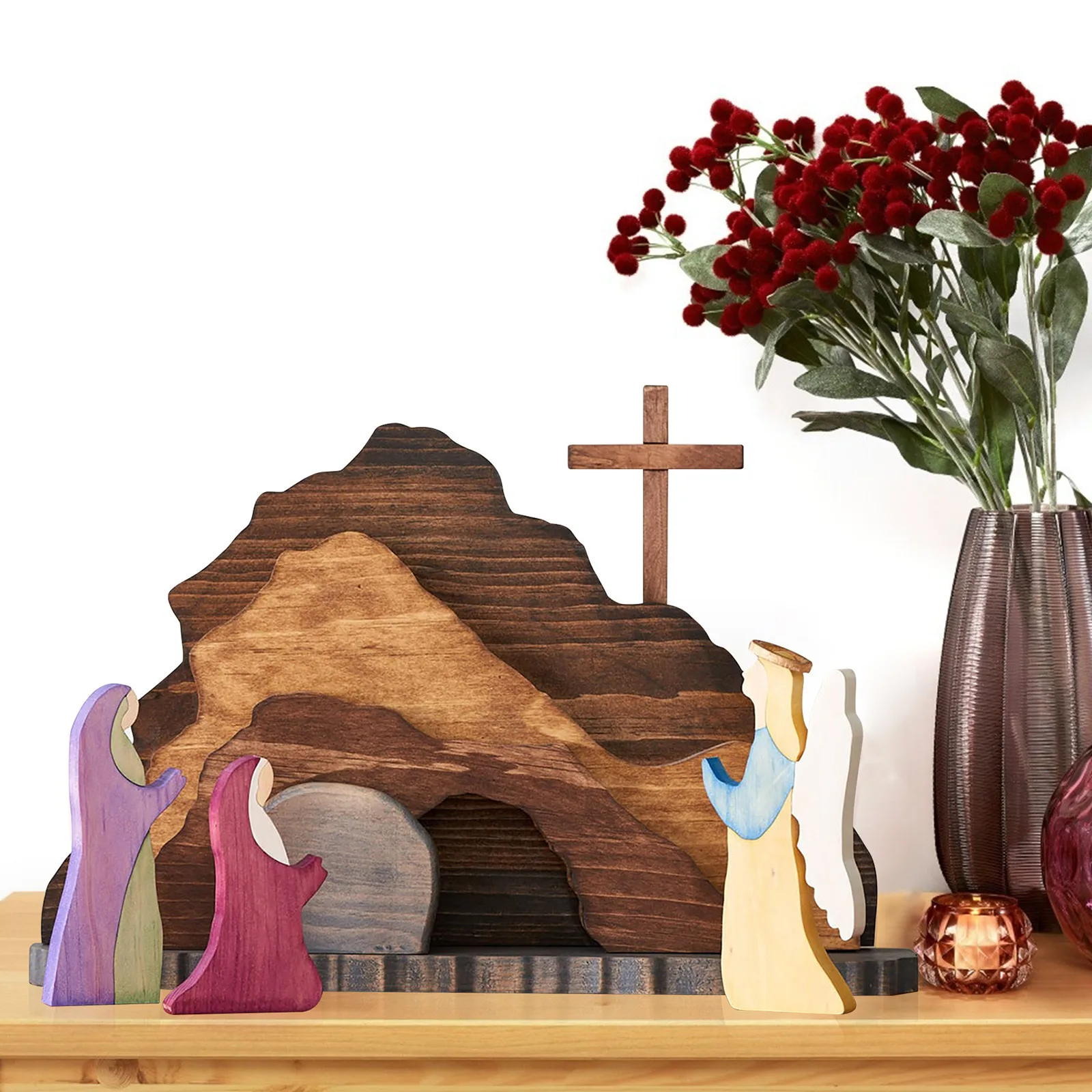Montessori Inspired Nativity Scene - Wooden Easter Decor, Handmade Jesus Birth Stable, Religious Christmas Gift 
Montessori Inspired Nativity Scene - Wooden Easter Decor, Handmade Jesus Birth Stable, Religious Christmas Gift
